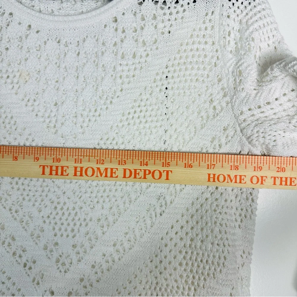 CHICOS white crochet cárdigan size L - Picture 9 of 11